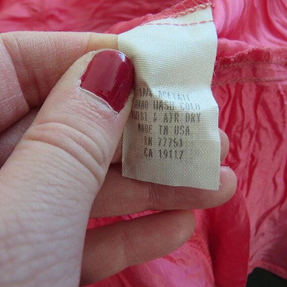 VINTAGE BETSEY JOHNSON Pink Taffeta Tiered Maxi Skirt Punk Fairy Grunge - Size 8 - Picture 13 of 16